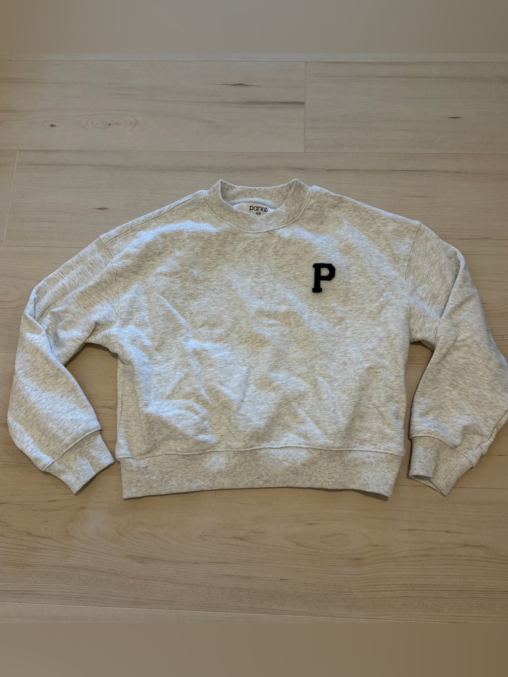 Parker Light Gray 'P' Crewneck Sweatshirt